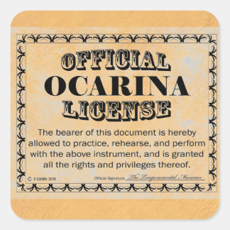 Ocarina License Square Aufkleber