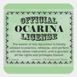 Ocarina License Square Aufkleber