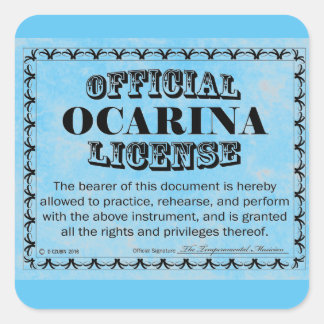 Ocarina License Square Aufkleber