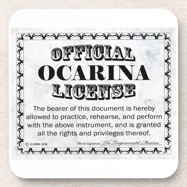 Ocarina-Lizenz Getränkeuntersetzer (Vorderseite)