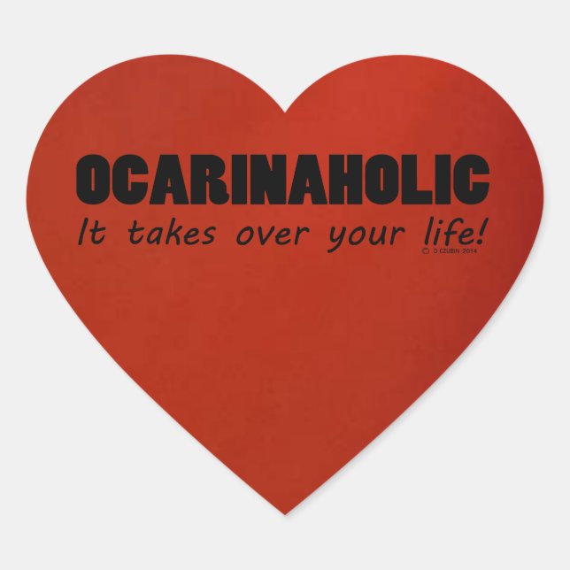 Ocarinaholic Life Heart Sticker (Vorderseite)