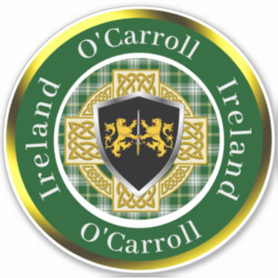 O'Carroll Irish Shield/Celtic Cross Personalisiert Aufkleber