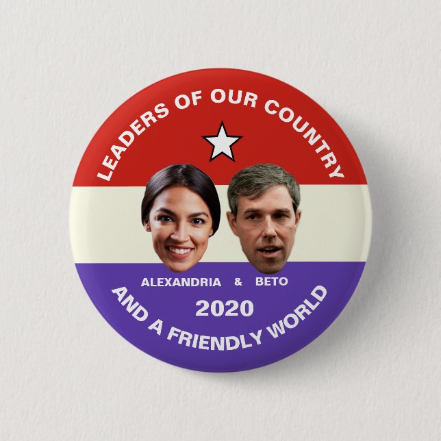 Ocasio-Cortez u. O'Rourke im Jahre 2020 Button (Vorderseite)