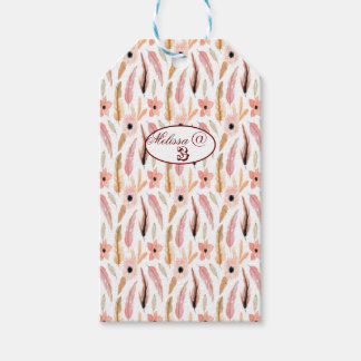 Occaise Girly Pink Blumenmuster Wasserfarbe Geschenkanhänger