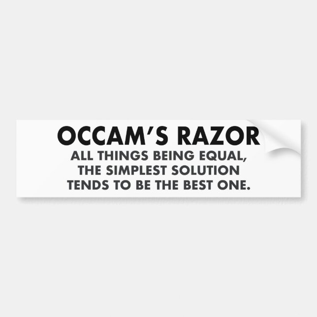 Occams "Razor Definition Science Geek" Autoaufkleber (Vorne)