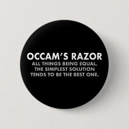 Occams "Razor Definition Science Geek" Button