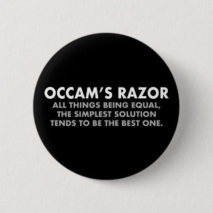 Occams "Razor Definition Science Geek" Button