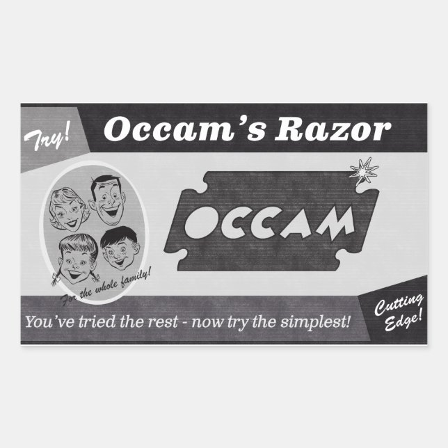 Occam's Razor Vintage Ad Rechteckiger Aufkleber (Vorderseite)