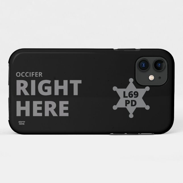 "OCCIFER RICHTIG HIER" lustiges polizeiliches Abze Case-Mate iPhone Hülle (Rückseite (Horizontal))