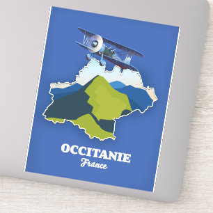 Occitanie France - Reisekarte Aufkleber