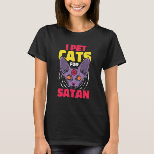 Occult and Satanic Pentagram Baphomet Katze Satan T-Shirt