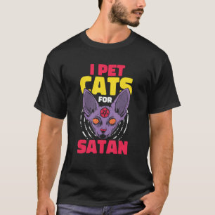 Occult and Satanic Pentagram Baphomet Katze Satan T-Shirt