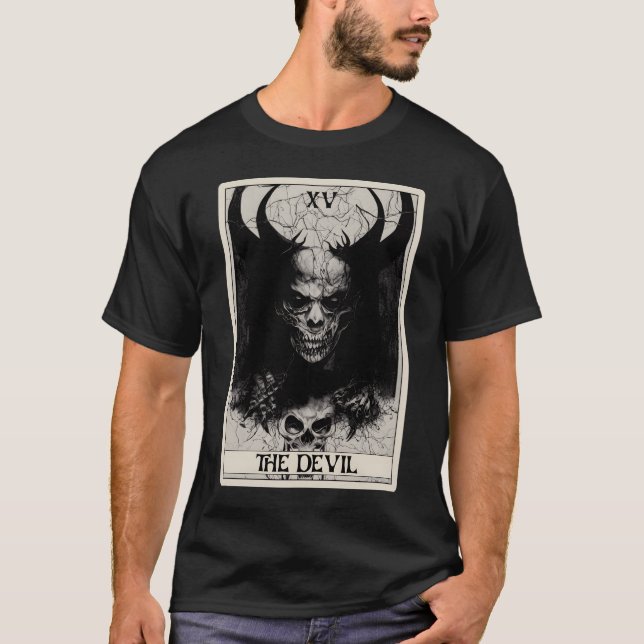 Occult Dark Horror Devil Tarot Card T-Shirt (Vorderseite)