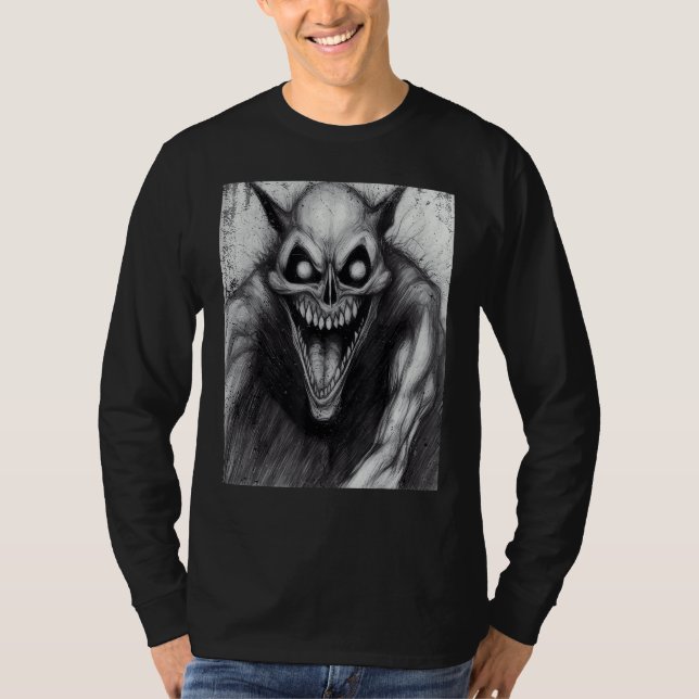 Occult Dark Horror Satanic Cat Demon Unholy Grunge T-Shirt (Vorderseite)