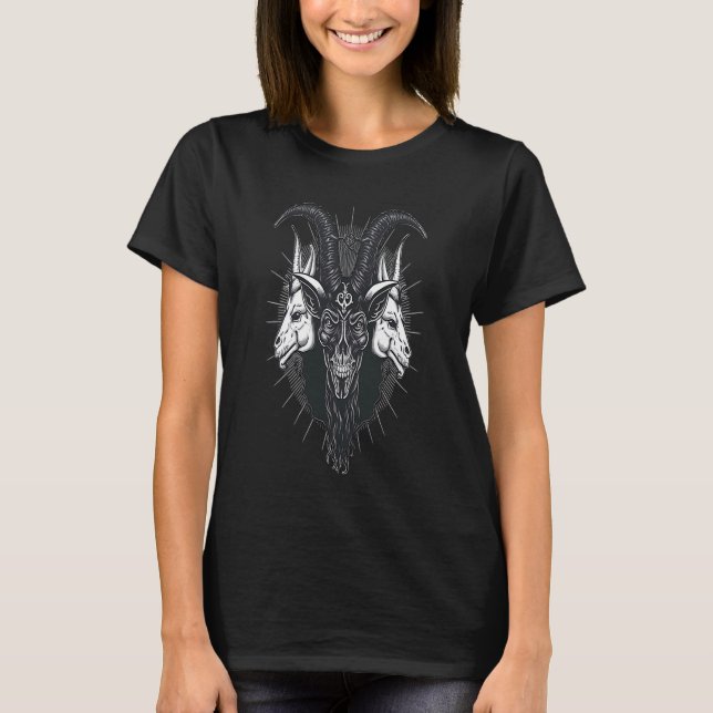 Occult Demon Gothic Satan Baphomet T-Shirt (Vorderseite)