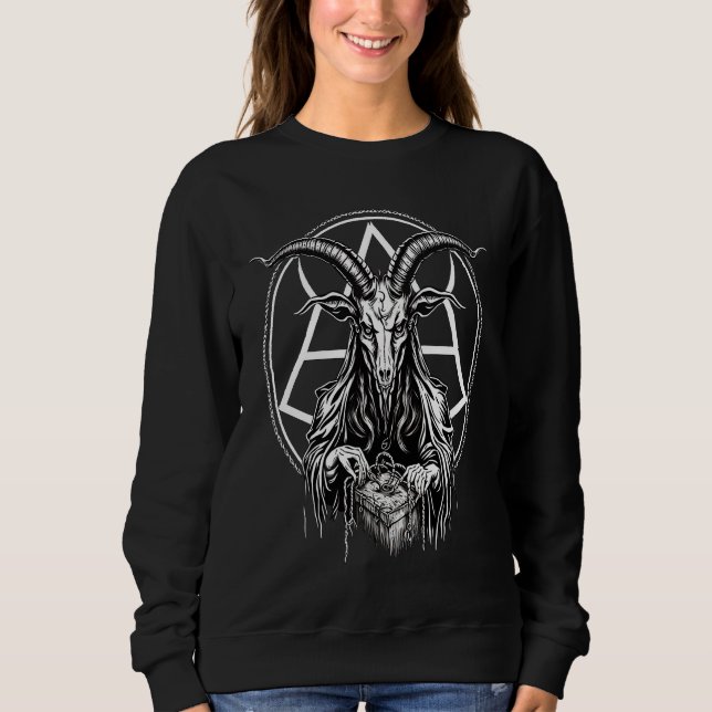 Occult Demon  Witchcraft Baphomet Satan Sweatshirt (Vorderseite)
