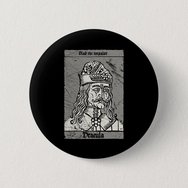 Occult Dracula - Vlad The Impaler Horror Vampire Button (Vorderseite)