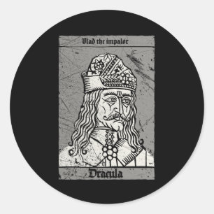 Occult Dracula - Vlad The Impaler Horror Vampire Runder Aufkleber