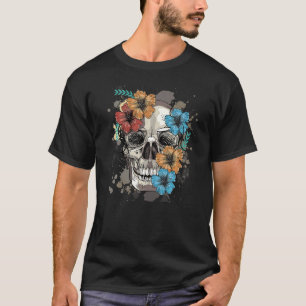 Occult Floral Skull Mall Goth Alt Kleidung Ästhet T-Shirt