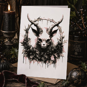 Occult Gothic Baby Baphomet Feiertagskarte