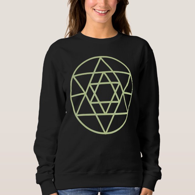 Occult Magic Sacred Geometry Circle Triangle Hexag Sweatshirt (Vorderseite)