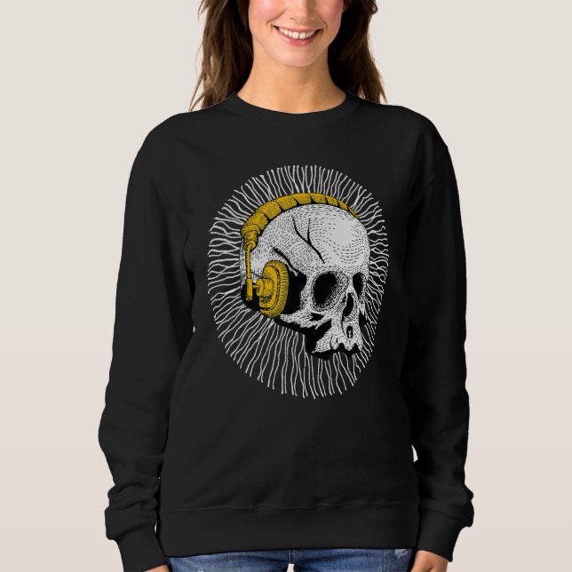 Occult Magic Skull DJ Headphones 2 Sweatshirt (Vorderseite)
