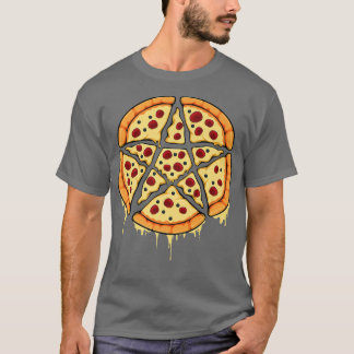 Occult Pentagram Satanic Pizza Wiccan Pagan Lucife T-Shirt