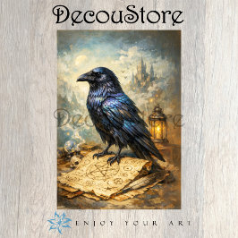 Occult Raven Decoupage Seidenpapier