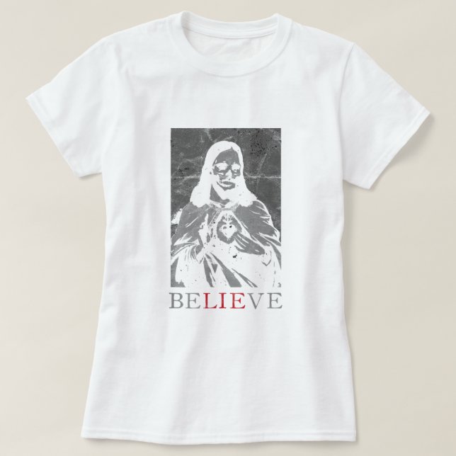 Occult Satan Jesus Lie Antichrist Atheist Hell Dev T-Shirt (Design vorne)