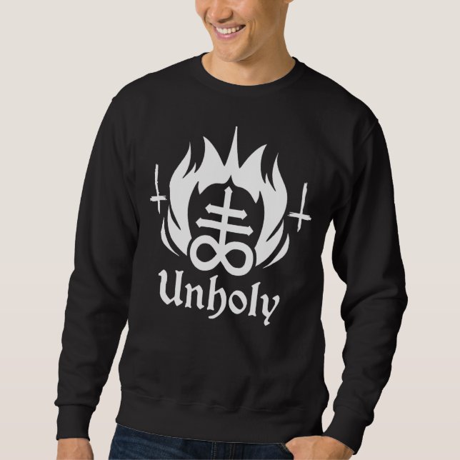 Occult Satanic Symbol Atheist Goth Leviathan Cross Sweatshirt (Vorderseite)