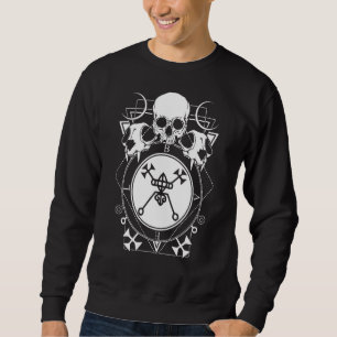 Occult Wicca Skull Goth Skeleton Gothic Pagan Witc Sweatshirt