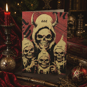 Occulter Horror Skeletons Devil Sins Feiertagskarte