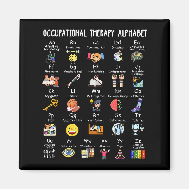 Occupational Therapy Alphabet Ota Funny Teacher Lo Magnet (Vorne)