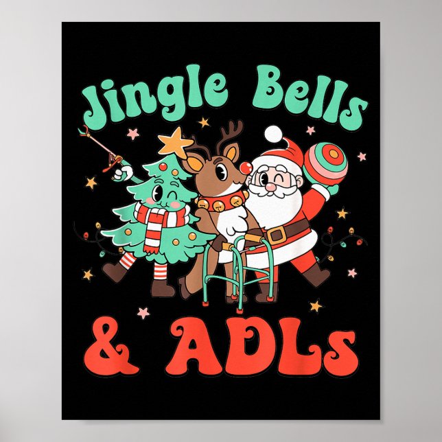 Occupational Therapy Christmas Reindeer Santa Adls Poster (Vorne)