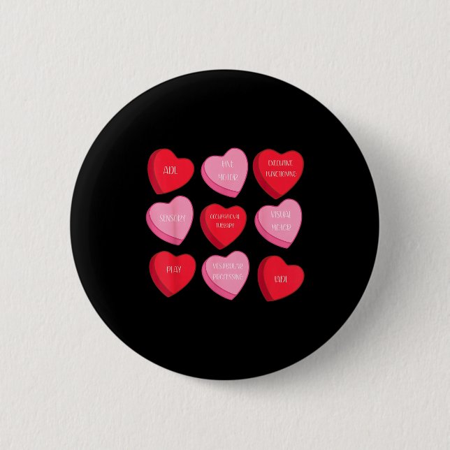 Occupational Therapy Heart Candy Valentine Day Ot  Button (Vorderseite)