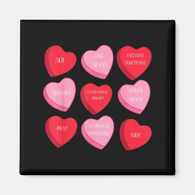 Occupational Therapy Heart Candy Valentine Day Ot  Magnet (Vorne)