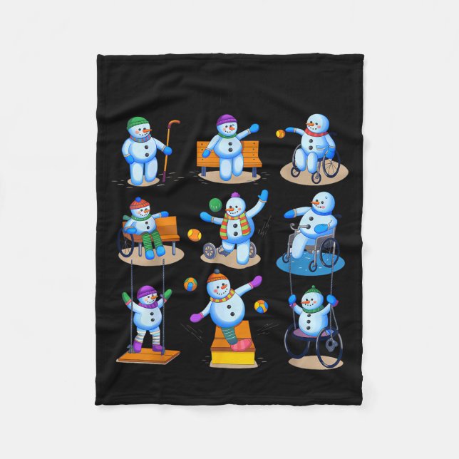 Occupational Therapy Ot Christmas Funny Snowman Xm Fleecedecke (Vorderseite)