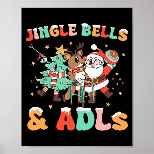 Occupational Therapy Xmas Reindeer Santa Adls New  Poster (Vorne)