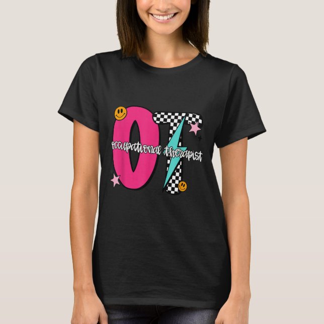 Occupational Therast Retro Checkered Ot Graduation T-Shirt (Vorderseite)
