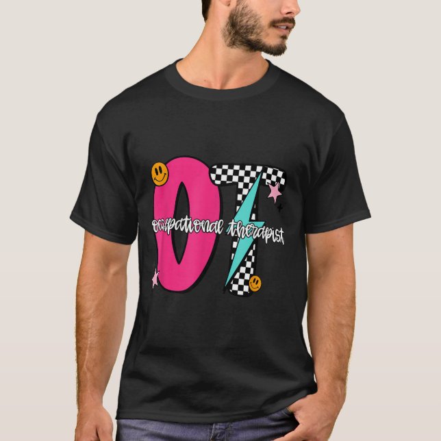 Occupational Therast Retro Checkered Ot Graduation T-Shirt (Vorderseite)