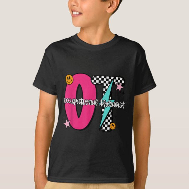 Occupational Therast Retro Checkered Ot Graduation T-Shirt (Vorderseite)