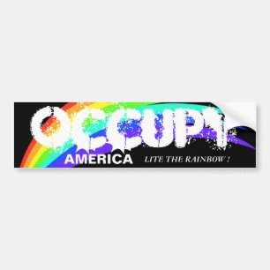 OCCUPY AMERICA LITE DIE RAINBOUR ! AUTOAUFKLEBER