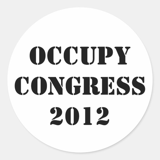 Occupy Congress 2012 Runder Aufkleber (Vorderseite)