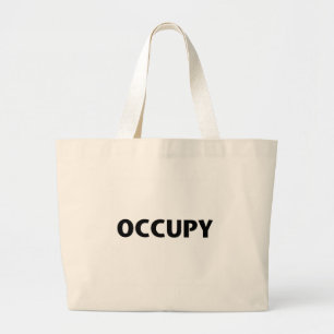Occupy (Schwarz auf Weiß) Jumbo Stoffbeutel