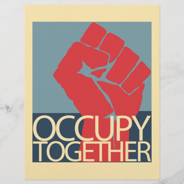 Occupy Together Protest Art Occupy Wall Street Flyer (Vorne)