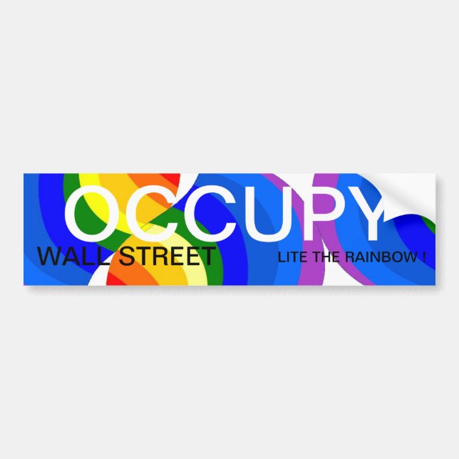 OCCUPY WALL STREET LITE DIE RAINBOUR ! AUTOAUFKLEBER (Vorne)