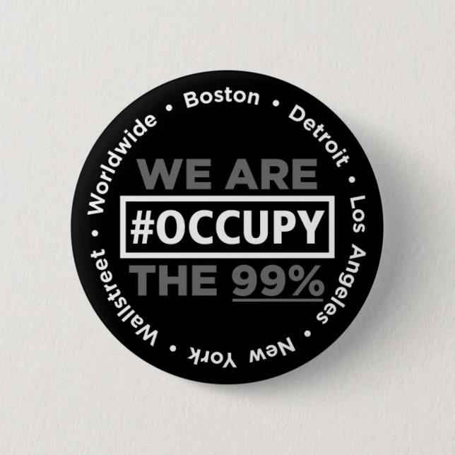 Occupy Wall Street und weltweiter Knopf Button (Vorderseite)