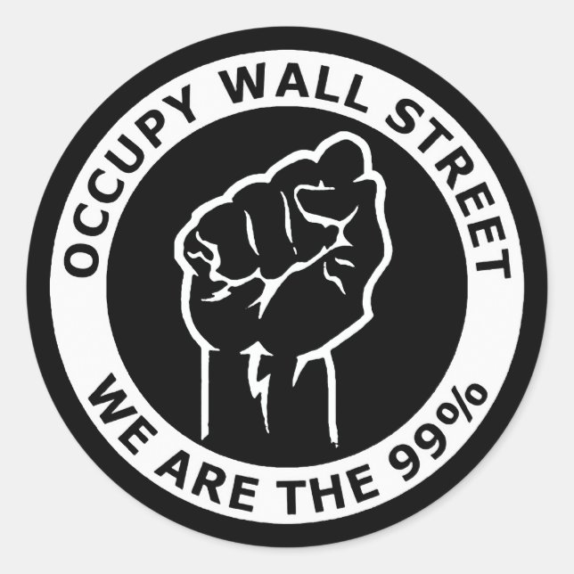 Occupy Wall Street, wir sind die 99% Runder Aufkleber (Vorderseite)