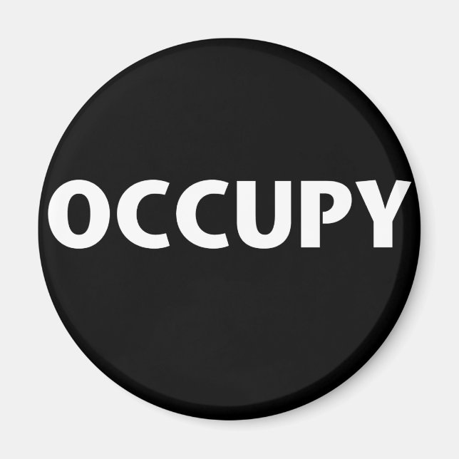 Occupy (weiß auf schwarz) magnet (Vorne)