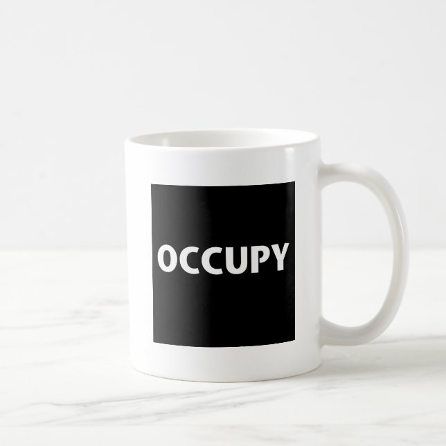 Occupy (weiß auf schwarz) tasse (Rechts)